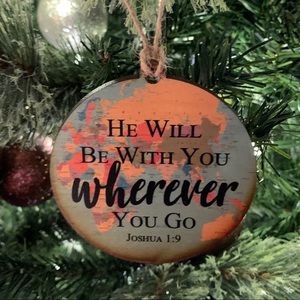 Wherever You Go Religious Wood Christmas Ornament
